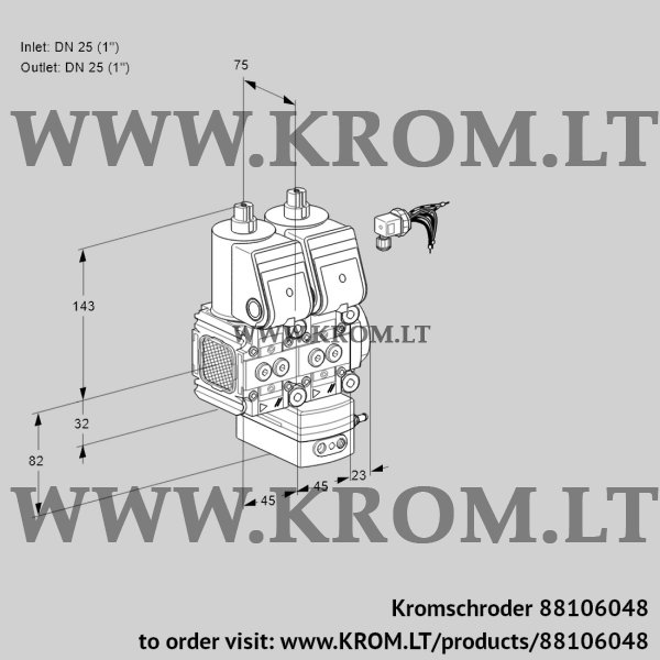 Kromschroder VCV 1E25R/25R05FNVKWR/PPPP/PPPP, 88106048 air/gas ratio control, 88106048