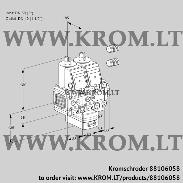 Kromschroder VCG 3E50R/40R05FNGEVWR3/PPPP/PPPP, 88106058 air/gas ratio control, 88106058