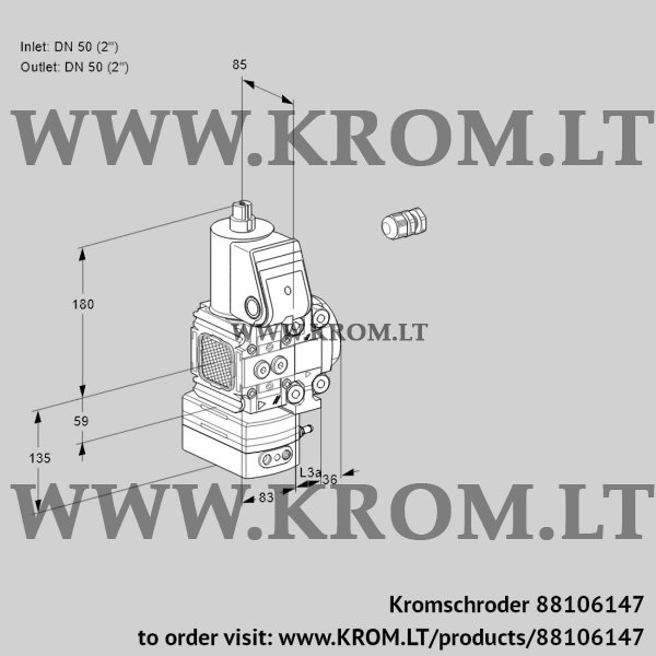 Kromschroder VAD 3E50F/50R05FD-100VWR/PP/PP, 88106147 pressure regulator, 88106147