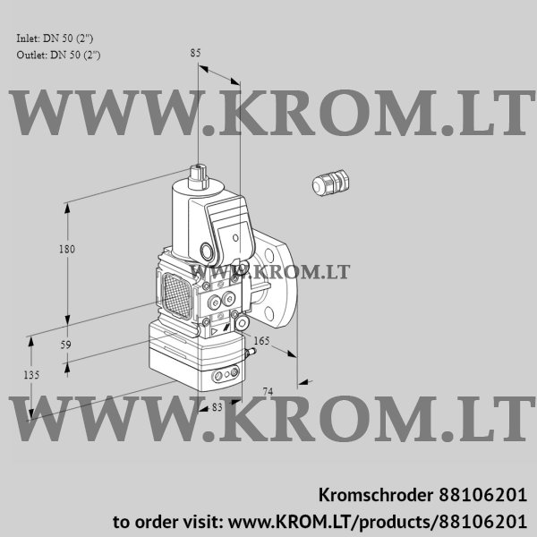 Kromschroder VAD 3E50R/50F05FD-50WR/PP/PP, 88106201 pressure regulator, 88106201