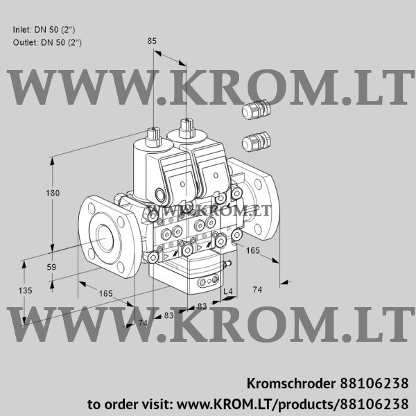 Kromschroder VCD 3E50F/50F05ND-100VWR3/PPPP/PPPP, 88106238 pressure regulator, 88106238