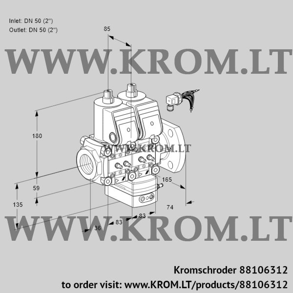 Kromschroder VCG 3E50R/50F05NGEWR/MMMM/PPPP, 88106312 air/gas ratio control, 88106312