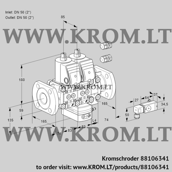 Kromschroder VCH 3E50F/50F05NHEVWR3/-3PP/PPPP, 88106341 flow rate regulator, 88106341