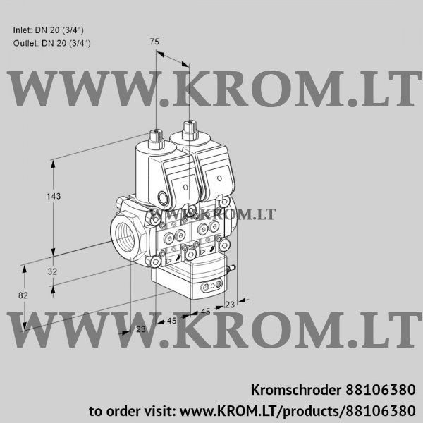 Kromschroder VCG 1T20N/20N05NGAQR/PPPP/PPPP, 88106380 air/gas ratio control, 88106380