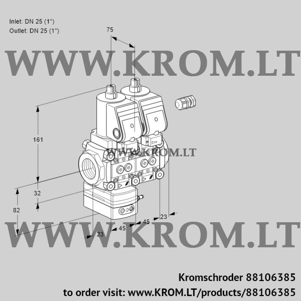 Kromschroder VCD 1E25R/25R05D-100NWSR/PPPP/PPPP, 88106385 pressure regulator, 88106385