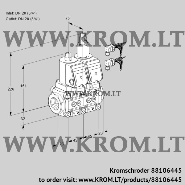 Kromschroder VCS 1E20R/20R05NLKGR8/PPPP/PPPP, 88106445 double solenoid valve, 88106445