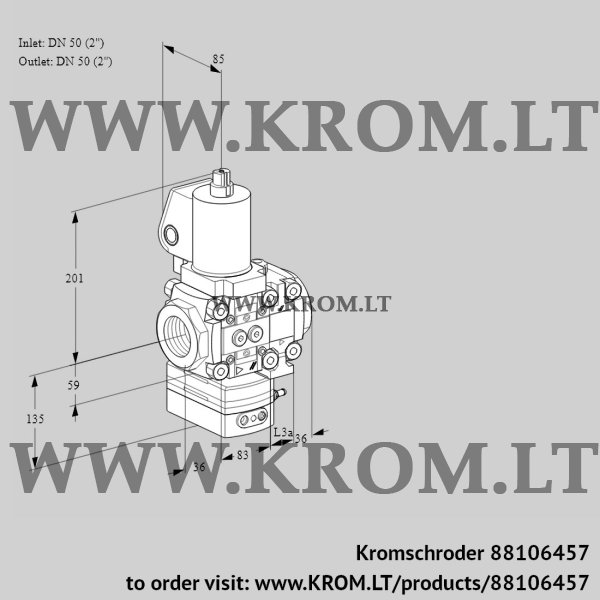 Kromschroder VAG 3T50N/50N05GAVQSL/PP/PP, 88106457 air/gas ratio control, 88106457