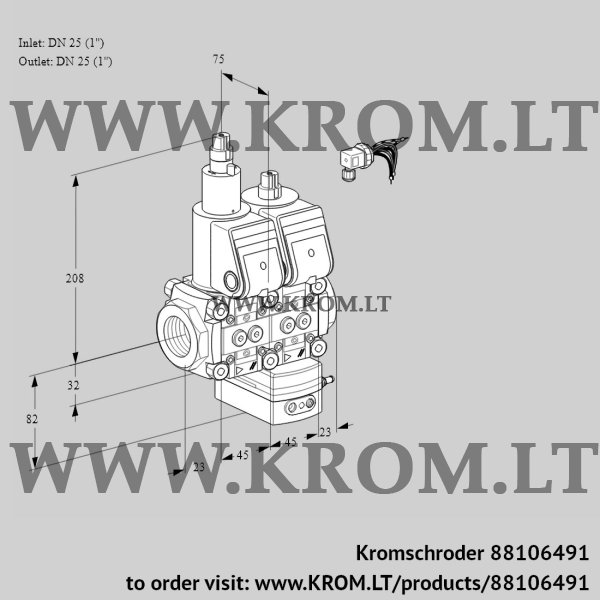 Kromschroder VCV 1E25R/25R05LVKWR/PPPP/PPPP, 88106491 air/gas ratio control, 88106491