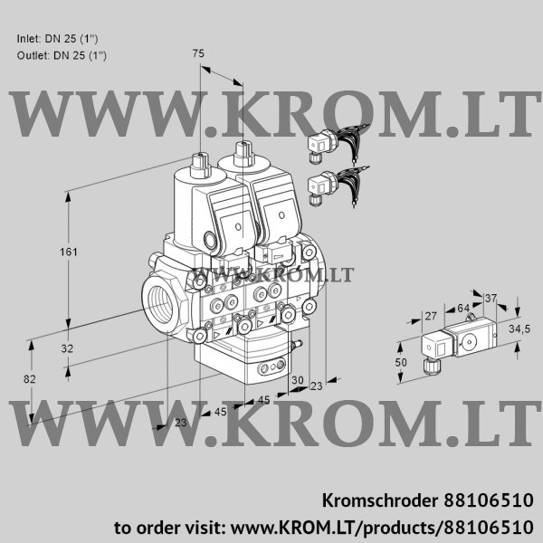 Kromschroder VCG 1E25R/25R05NGNVWSR8/2-PP/PPPP, 88106510 air/gas ratio control, 88106510