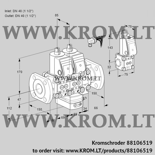 Kromschroder VCG 2E40F/40F05NGEVWR/PPPP/PPZS, 88106519 air/gas ratio control, 88106519