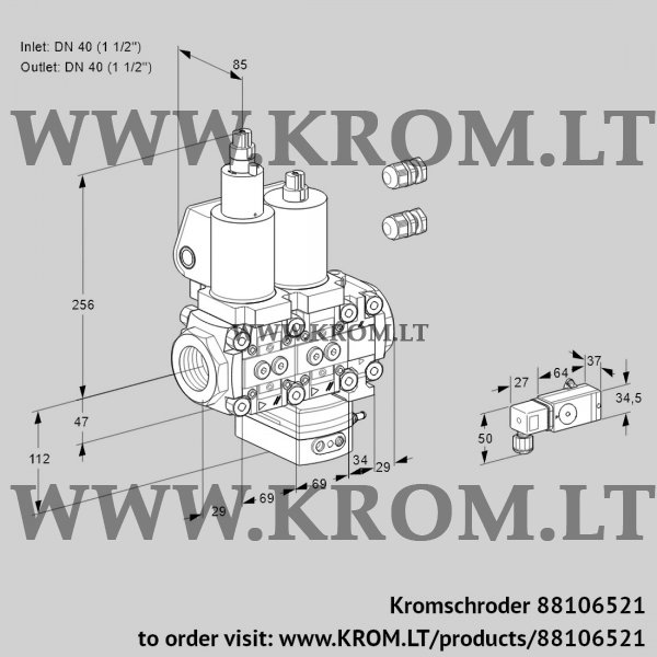 Kromschroder VCG 2E40R/40R05LGEVWSL3/PPPP/-2PP, 88106521 air/gas ratio control, 88106521