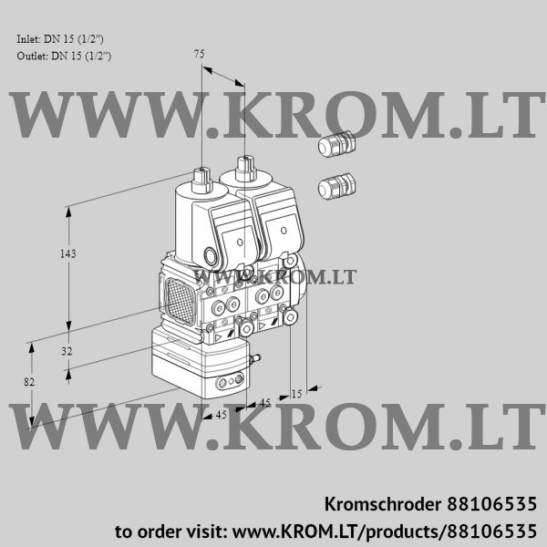 Kromschroder VCD 1E15R/15R05FD-50NKR3/PPPP/PPPP, 88106535 pressure regulator, 88106535