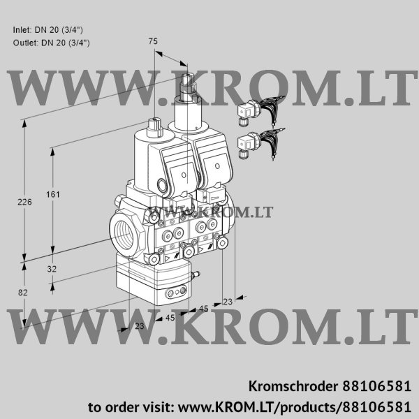 Kromschroder VCD 1E20R/20R05D-100LWSR8/PPPP/PPPP, 88106581 pressure regulator, 88106581