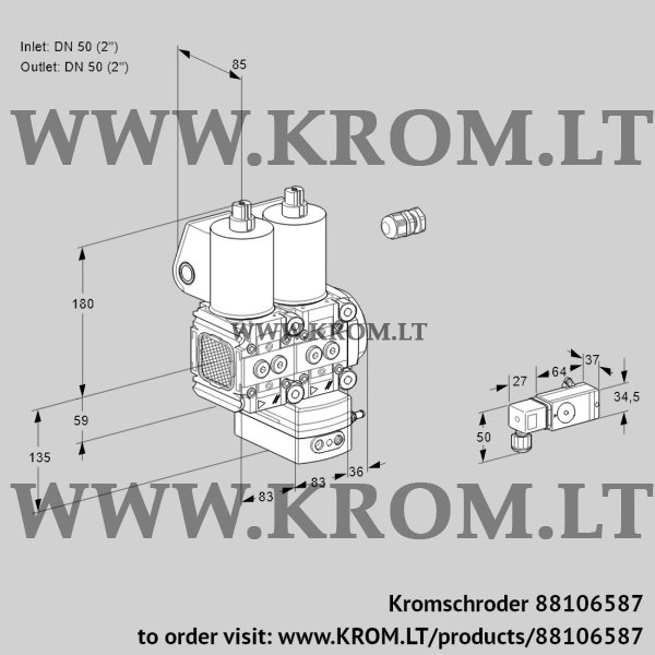 Kromschroder VCG 3E50R/50R05FNGEWL/PPPP/2--3, 88106587 air/gas ratio control, 88106587