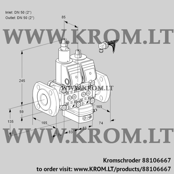 Kromschroder VCG 3E50F/50F05LGEWR3/PPPP/PPPP, 88106667 air/gas ratio control, 88106667