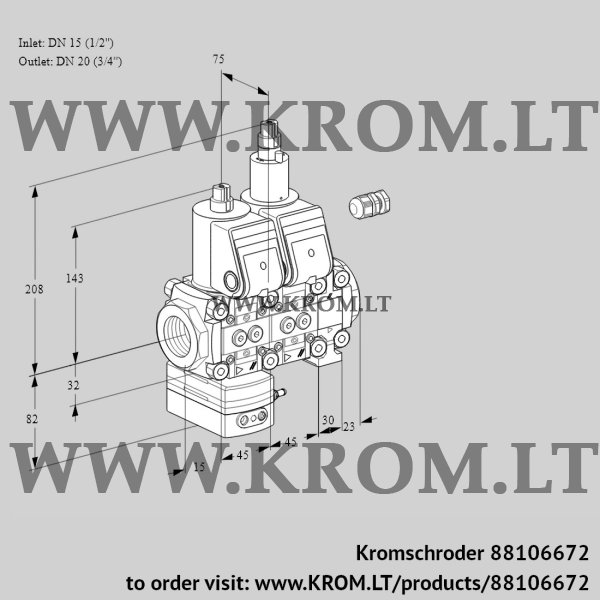 Kromschroder VCD 1E15R/20R05D-50LVWR/PPPP/PPPP, 88106672 pressure regulator, 88106672