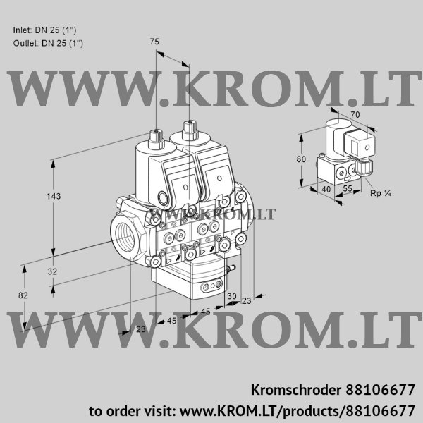 Kromschroder VCH 1E25R/25R05NHEVWR/PPPP/PPZY, 88106677 flow rate regulator, 88106677