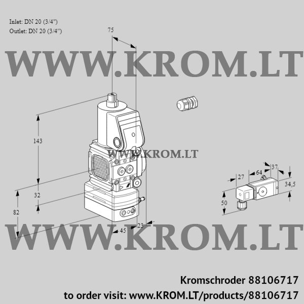 Kromschroder VAD 1E20R/20R05FD-100WR/2-/PP, 88106717 pressure regulator, 88106717