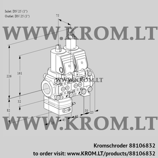 Kromschroder VCD 1T25N/25N05D-100LVQGR/PPPP/PPPP, 88106832 pressure regulator, 88106832