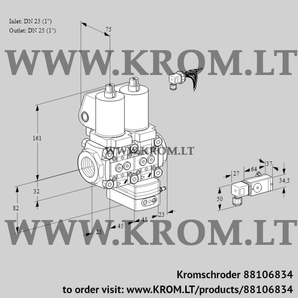 Kromschroder VCG 1E25R/25R05NGEWSL/PPPP/PP3-, 88106834 air/gas ratio control, 88106834