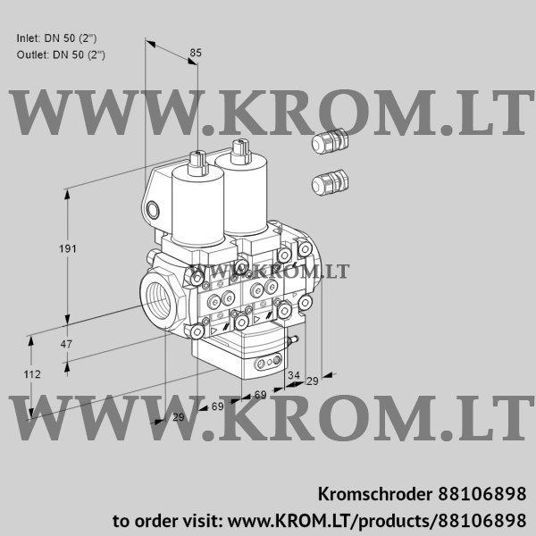 Kromschroder VCG 2E50R/50R05NGEVWSL3/PPPP/PPPP, 88106898 air/gas ratio control, 88106898