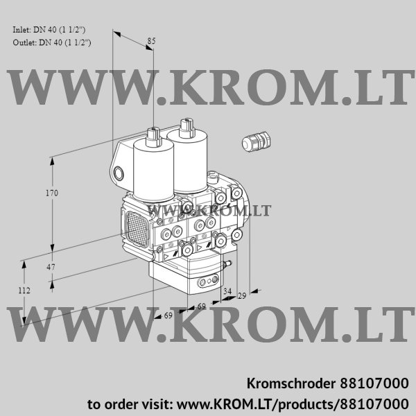 Kromschroder VCG 2E40R/40R05FNGEVWL/PPPP/PPPP, 88107000 air/gas ratio control, 88107000