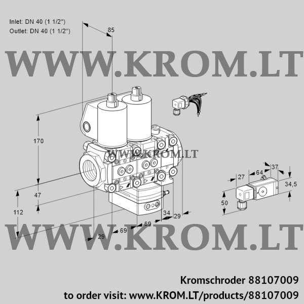 Kromschroder VCG 2E40R/40R05NGNVWL/3-PP/PP3-, 88107009 air/gas ratio control, 88107009