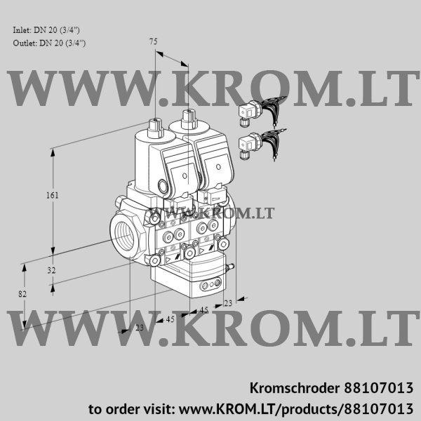 Kromschroder VCG 1E20R/20R05NGEWGR8/PPPP/PPPP, 88107013 air/gas ratio control, 88107013