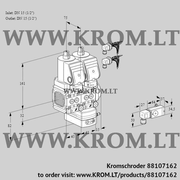 Kromschroder VCD 1E15R/15R05FND-25WGR8/2-PP/PPPP, 88107162 pressure regulator, 88107162