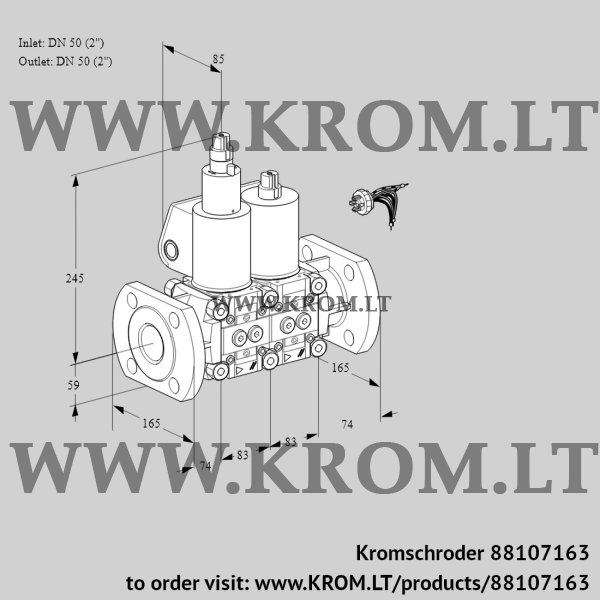 Kromschroder VCS 3E50F/50F05LNWL/PPPP/PPPP, 88107163 double solenoid valve, 88107163