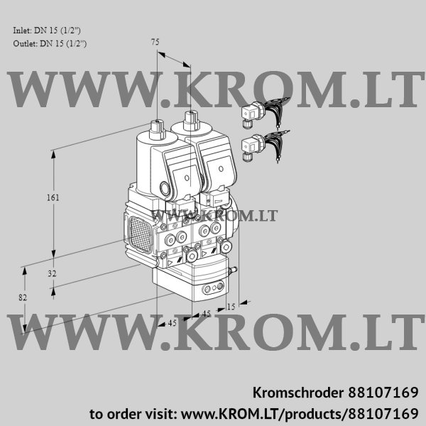 Kromschroder VCD 1E15R/15R05FND-25WGR8/PPPP/PPPP, 88107169 pressure regulator, 88107169