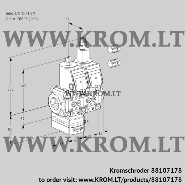 Kromschroder VCD 1E15R/15R05D-50LWR3/PPPP/PPPP, 88107178 pressure regulator, 88107178