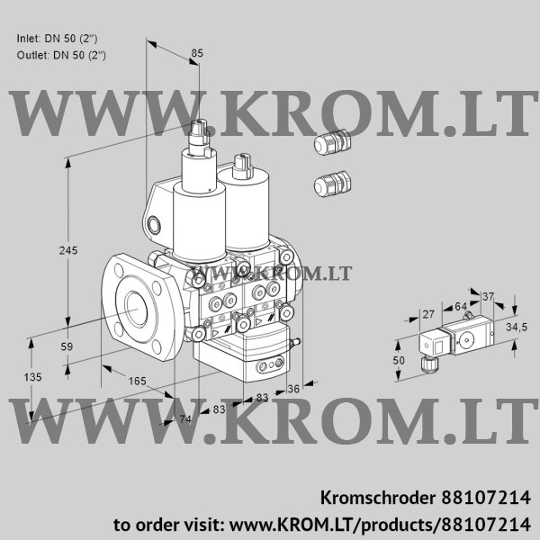 Kromschroder VCG 3E50F/50R05LGEWL3/PPPP/PP3-, 88107214 air/gas ratio control, 88107214