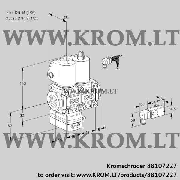 Kromschroder VCD 1E15R/15R05D-100NQL/2-PP/PPPP, 88107227 pressure regulator, 88107227