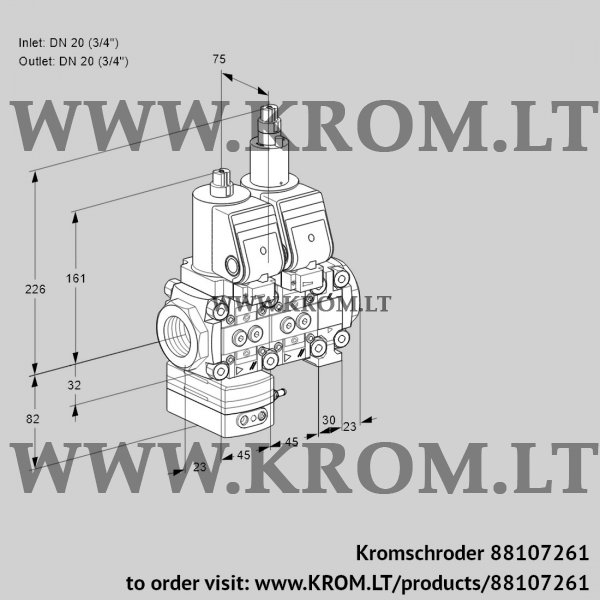 Kromschroder VCG 1T20N/20N05GALVQGR/PPPP/PPPP, 88107261 air/gas ratio control, 88107261