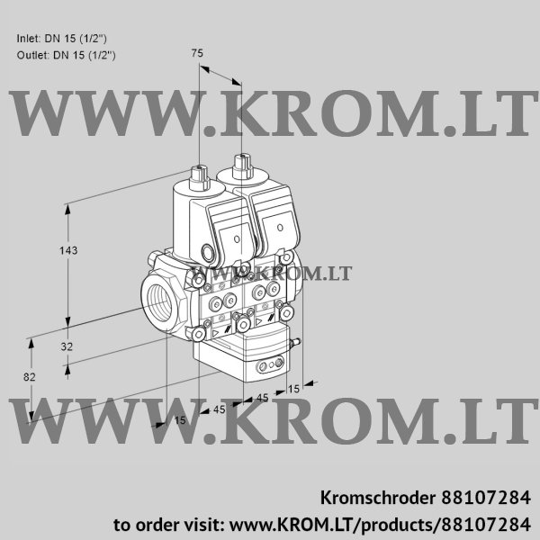 Kromschroder VCD 1T15N/15N05ND-50QR/PPPP/PPPP, 88107284 pressure regulator, 88107284