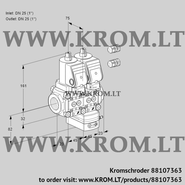 Kromschroder VCV 1E25R/25R05NVKWSR3/PPPP/PPPP, 88107363 air/gas ratio control, 88107363