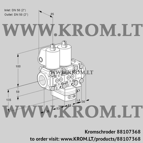 Kromschroder VCG 3E50R/50R05NGEVWL/PPPP/PPPP, 88107368 air/gas ratio control, 88107368