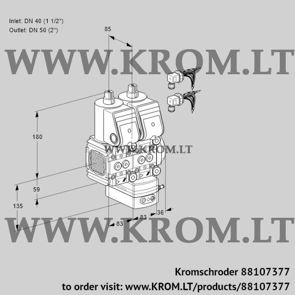 Kromschroder VCD 3E40R/50R05FND-50WR6/PPPP/PPPP, 88107377 pressure regulator, 88107377