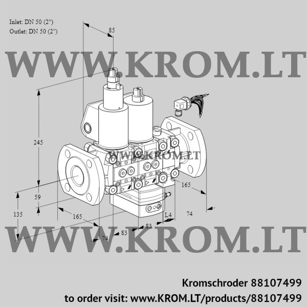 Kromschroder VCH 3E50F/50F05LHEVWL/PPPP/PPPP, 88107499 flow rate regulator, 88107499