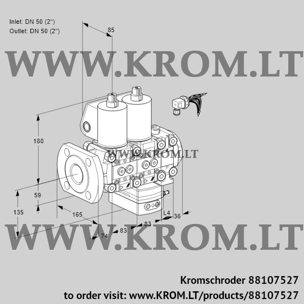 Kromschroder VCG 3E50F/50R05NGEVWL/PPPP/PPPP, 88107527 air/gas ratio control, 88107527