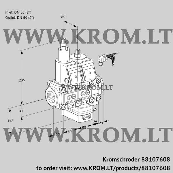 Kromschroder VCG 2E50R/50R05LGNVKR/PPPP/PPPP, 88107608 air/gas ratio control, 88107608