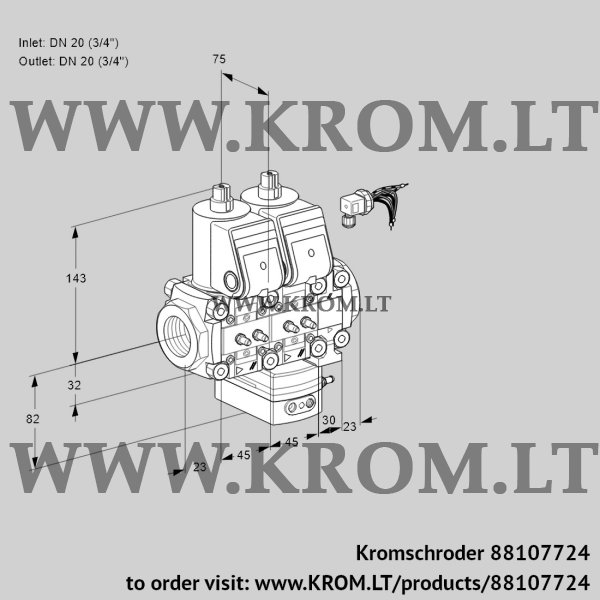 Kromschroder VCH 1E20R/20R05NHEVWR/MMMM/PPPP, 88107724 flow rate regulator, 88107724