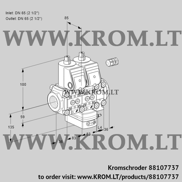 Kromschroder VCG 3E65R/65R05NGEVWR/PPPP/PPPP, 88107737 air/gas ratio control, 88107737