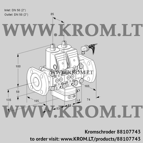 Kromschroder VCH 3E50F/50F05NHEVWR/PPPP/PPPP, 88107743 flow rate regulator, 88107743