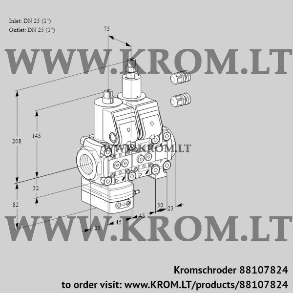 Kromschroder VCD 1E25R/25R05D-100LVWR3/PPPP/PPPP, 88107824 pressure regulator, 88107824