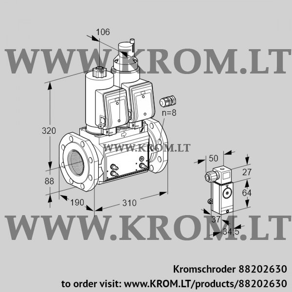 Kromschroder VCS 780F05NLWSR3B/MMPM/2-4-, 88202630 double solenoid valve, 88202630