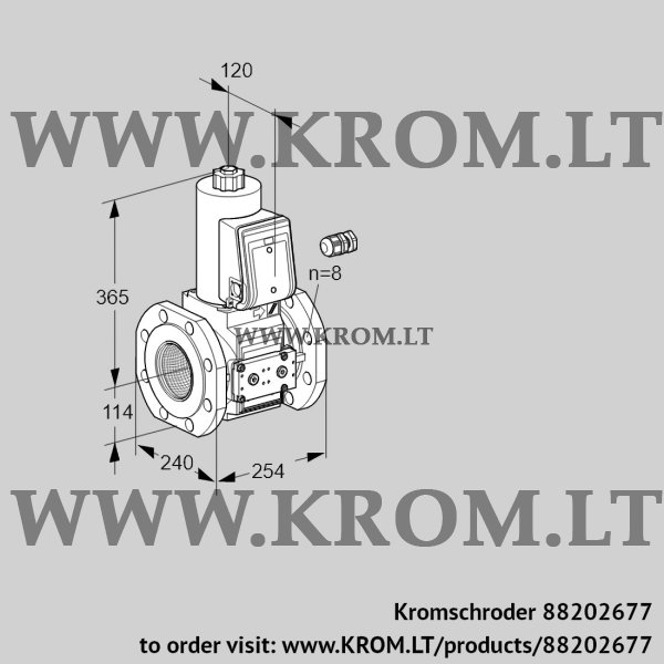 Kromschroder VAS 9125F05NA3E/PP/PP, 88202677 gas solenoid valve, 88202677