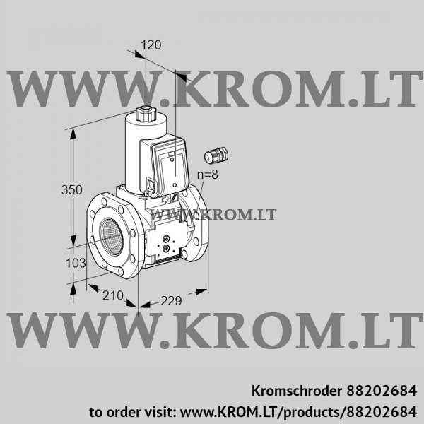 Kromschroder VAS 8100F05NW3B/PP/PP, 88202684 gas solenoid valve, 88202684