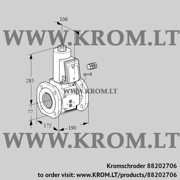 Kromschroder VAS 665F05NQ3B/PP/PP, 88202706 gas solenoid valve, 88202706